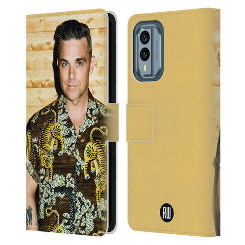 Robbie Williams Calendar Tiger Print Shirt Leather Book Wallet Case Cover For Nokia X30