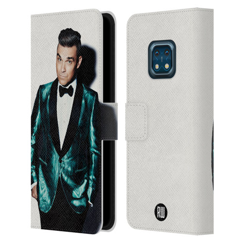 Robbie Williams Calendar White Background Leather Book Wallet Case Cover For Nokia XR20
