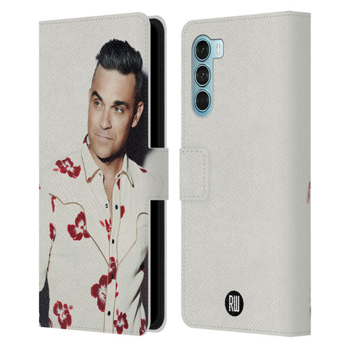 Robbie Williams Calendar Floral Shirt Leather Book Wallet Case Cover For Motorola Edge S30 / Moto G200 5G