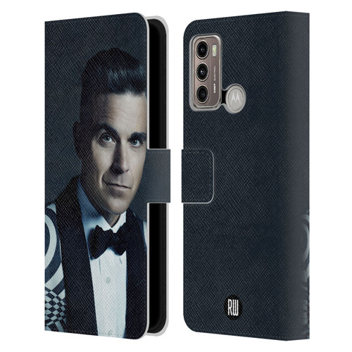 Robbie Williams Calendar Printed Tux Leather Book Wallet Case Cover For Motorola Moto G60 / Moto G40 Fusion