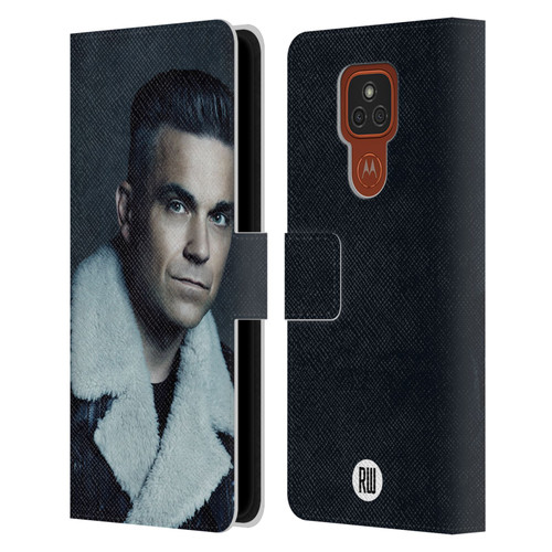 Robbie Williams Calendar Leather Jacket Leather Book Wallet Case Cover For Motorola Moto E7 Plus