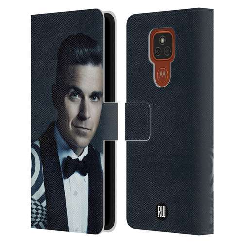 Robbie Williams Calendar Printed Tux Leather Book Wallet Case Cover For Motorola Moto E7 Plus