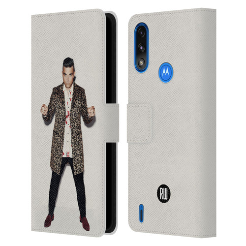 Robbie Williams Calendar Animal Print Coat Leather Book Wallet Case Cover For Motorola Moto E7 Power / Moto E7i Power