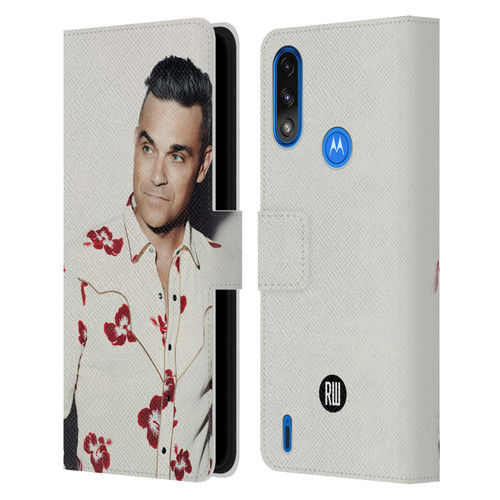 Robbie Williams Calendar Floral Shirt Leather Book Wallet Case Cover For Motorola Moto E7 Power / Moto E7i Power