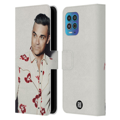 Robbie Williams Calendar Floral Shirt Leather Book Wallet Case Cover For Motorola Moto G100