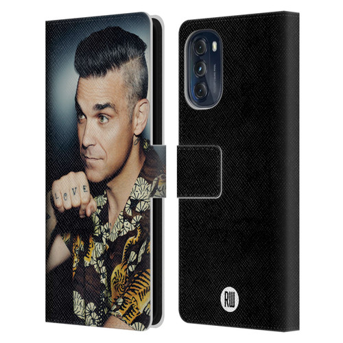 Robbie Williams Calendar Love Tattoo Leather Book Wallet Case Cover For Motorola Moto G (2022)