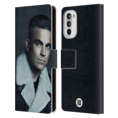 Robbie Williams Calendar Leather Jacket Leather Book Wallet Case Cover For Motorola Moto G52