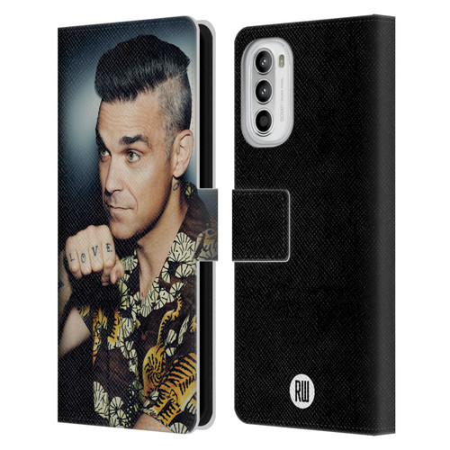Robbie Williams Calendar Love Tattoo Leather Book Wallet Case Cover For Motorola Moto G52