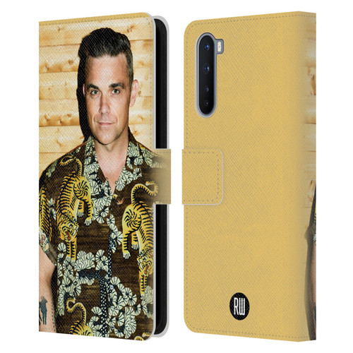 Robbie Williams Calendar Tiger Print Shirt Leather Book Wallet Case Cover For OnePlus Nord 5G