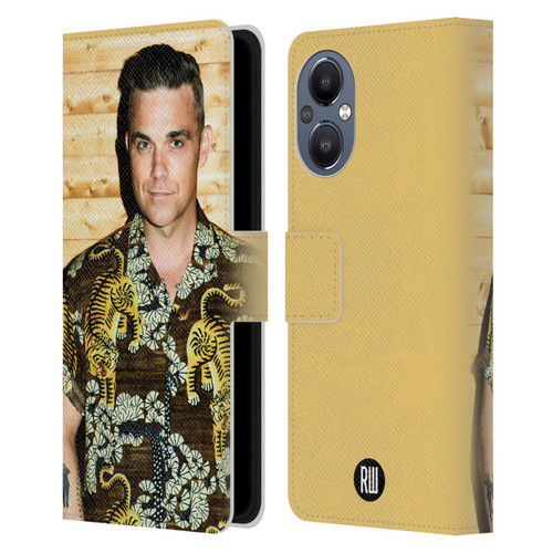 Robbie Williams Calendar Tiger Print Shirt Leather Book Wallet Case Cover For OnePlus Nord N20 5G