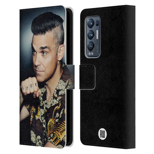 Robbie Williams Calendar Love Tattoo Leather Book Wallet Case Cover For OPPO Find X3 Neo / Reno5 Pro+ 5G