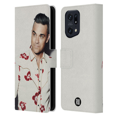 Robbie Williams Calendar Floral Shirt Leather Book Wallet Case Cover For OPPO Find X5 Pro