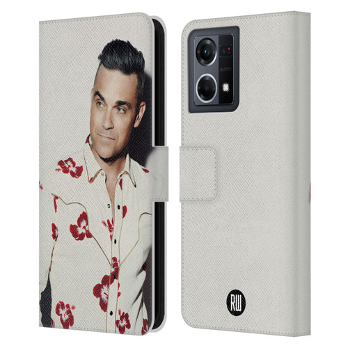 Robbie Williams Calendar Floral Shirt Leather Book Wallet Case Cover For OPPO Reno8 4G