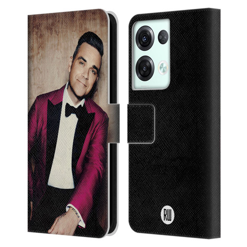 Robbie Williams Calendar Magenta Tux Leather Book Wallet Case Cover For OPPO Reno8 Pro
