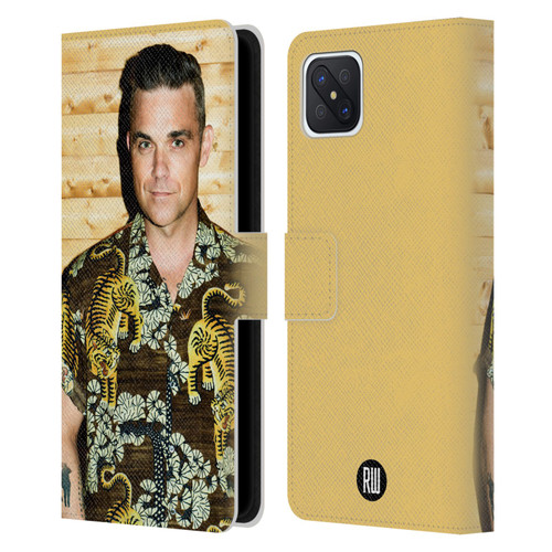 Robbie Williams Calendar Tiger Print Shirt Leather Book Wallet Case Cover For OPPO Reno4 Z 5G