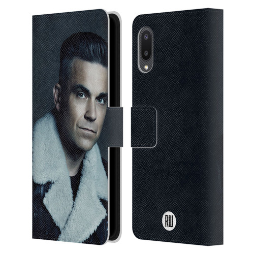 Robbie Williams Calendar Leather Jacket Leather Book Wallet Case Cover For Samsung Galaxy A02/M02 (2021)