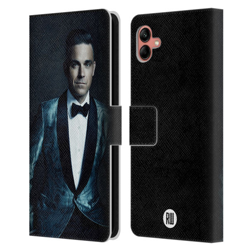 Robbie Williams Calendar Dark Background Leather Book Wallet Case Cover For Samsung Galaxy A04 (2022)