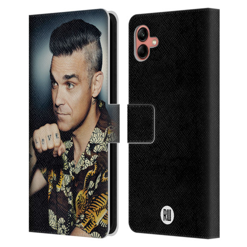 Robbie Williams Calendar Love Tattoo Leather Book Wallet Case Cover For Samsung Galaxy A04 (2022)