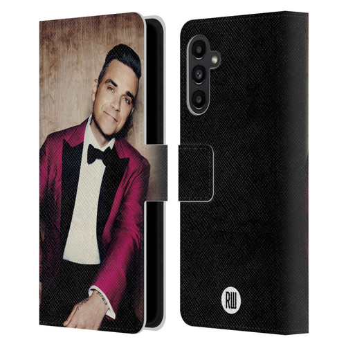 Robbie Williams Calendar Magenta Tux Leather Book Wallet Case Cover For Samsung Galaxy A13 5G (2021)