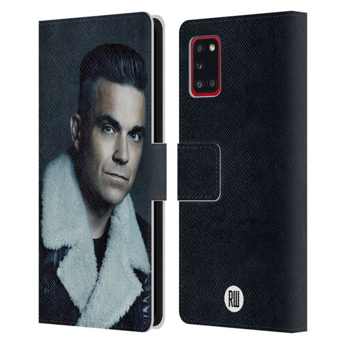 Robbie Williams Calendar Leather Jacket Leather Book Wallet Case Cover For Samsung Galaxy A31 (2020)