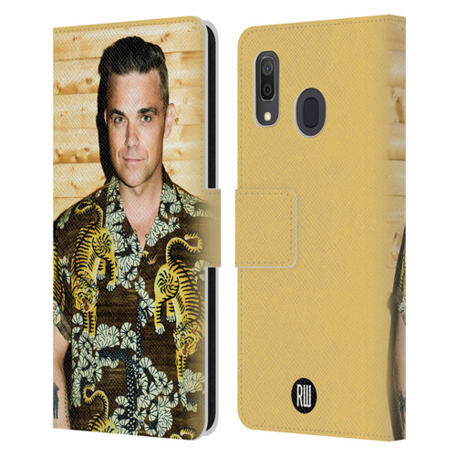 Robbie Williams Calendar Tiger Print Shirt Leather Book Wallet Case Cover For Samsung Galaxy A33 5G (2022)