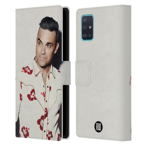 Robbie Williams Calendar Floral Shirt Leather Book Wallet Case Cover For Samsung Galaxy A51 (2019)