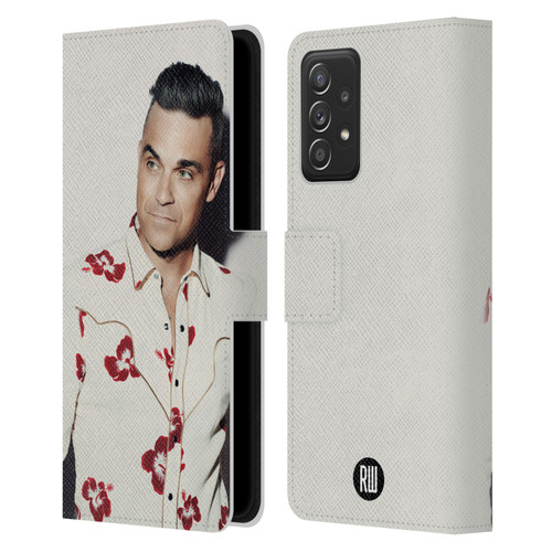 Robbie Williams Calendar Floral Shirt Leather Book Wallet Case Cover For Samsung Galaxy A52 / A52s / 5G (2021)