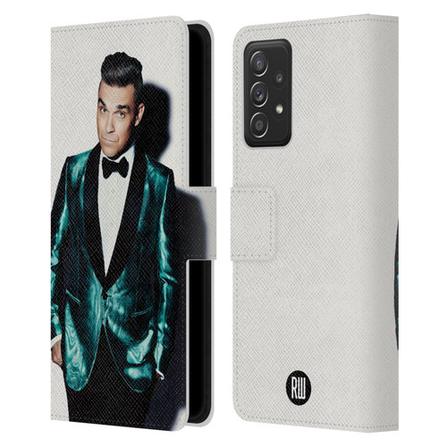Robbie Williams Calendar White Background Leather Book Wallet Case Cover For Samsung Galaxy A53 5G (2022)