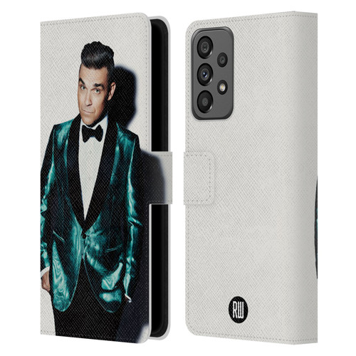 Robbie Williams Calendar White Background Leather Book Wallet Case Cover For Samsung Galaxy A73 5G (2022)