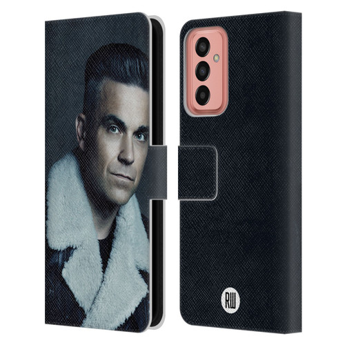 Robbie Williams Calendar Leather Jacket Leather Book Wallet Case Cover For Samsung Galaxy M13 (2022)