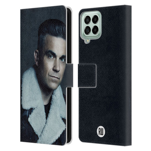 Robbie Williams Calendar Leather Jacket Leather Book Wallet Case Cover For Samsung Galaxy M53 (2022)