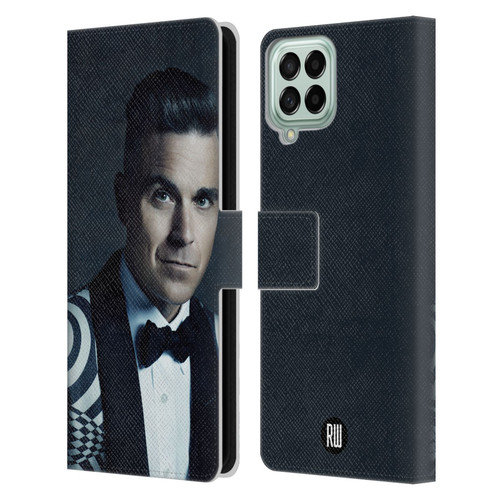 Robbie Williams Calendar Printed Tux Leather Book Wallet Case Cover For Samsung Galaxy M53 (2022)