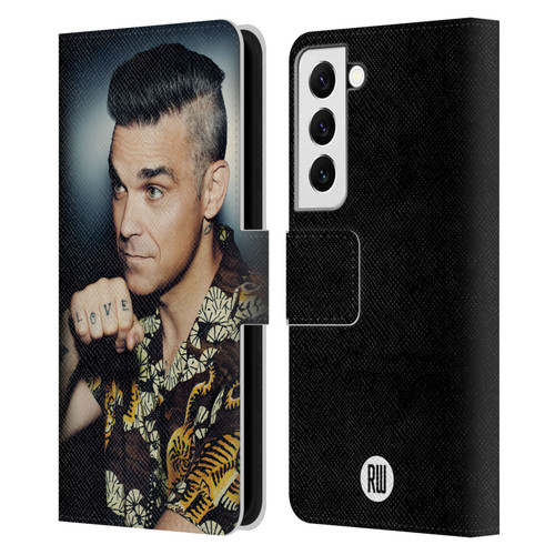 Robbie Williams Calendar Love Tattoo Leather Book Wallet Case Cover For Samsung Galaxy S22 5G