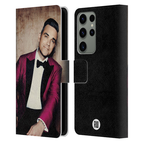Robbie Williams Calendar Magenta Tux Leather Book Wallet Case Cover For Samsung Galaxy S23 Ultra 5G