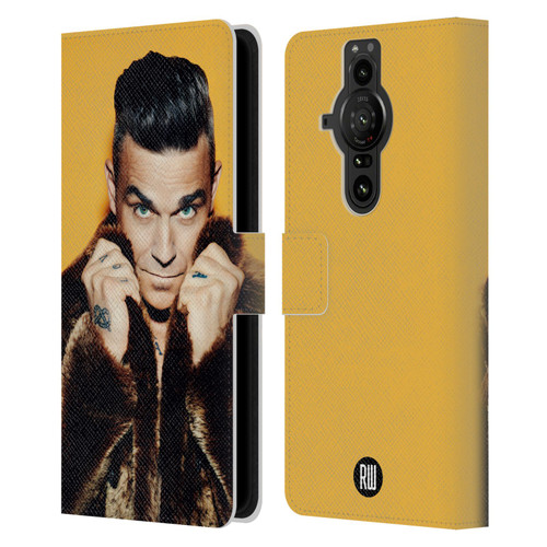 Robbie Williams Calendar Fur Coat Leather Book Wallet Case Cover For Sony Xperia Pro-I