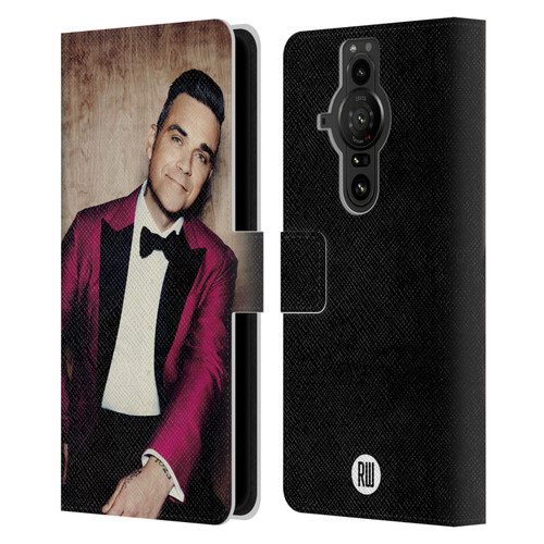 Robbie Williams Calendar Magenta Tux Leather Book Wallet Case Cover For Sony Xperia Pro-I