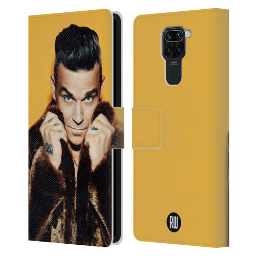 Robbie Williams Calendar Fur Coat Leather Book Wallet Case Cover For Xiaomi Redmi Note 9 / Redmi 10X 4G