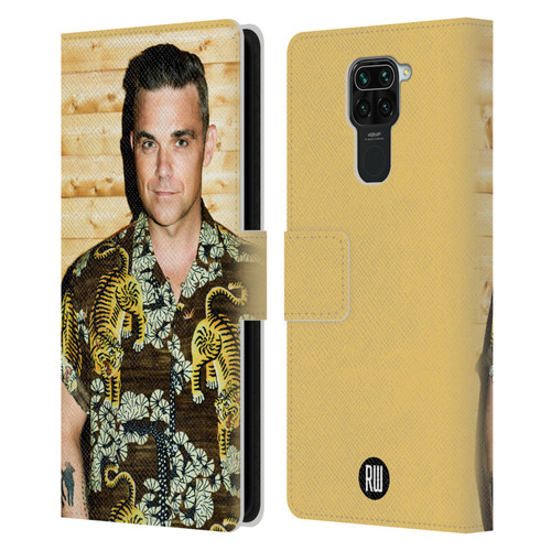 Robbie Williams Calendar Tiger Print Shirt Leather Book Wallet Case Cover For Xiaomi Redmi Note 9 / Redmi 10X 4G