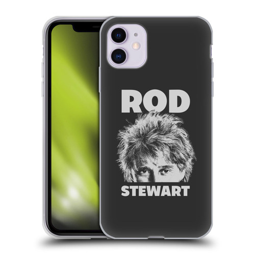 Rod Stewart Art Black And White Soft Gel Case for Apple iPhone 11