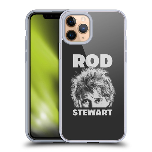 Rod Stewart Art Black And White Soft Gel Case for Apple iPhone 11 Pro