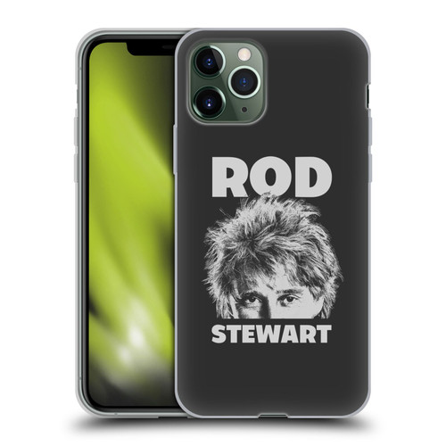 Rod Stewart Art Black And White Soft Gel Case for Apple iPhone 11 Pro