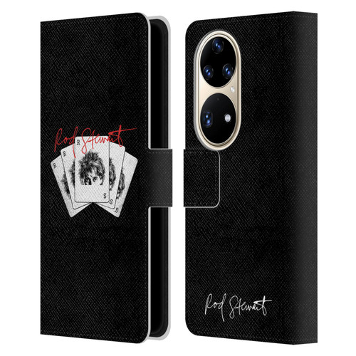 Rod Stewart Art Poker Hand Leather Book Wallet Case Cover For Huawei P50 Pro