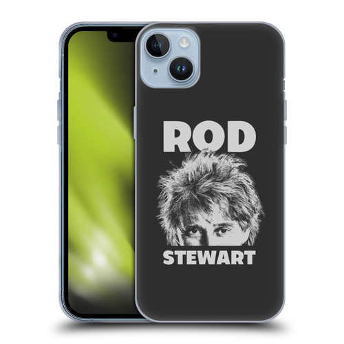 Rod Stewart Art Black And White Soft Gel Case for Apple iPhone 14 Plus
