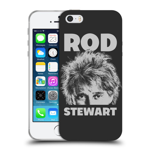 Rod Stewart Art Black And White Soft Gel Case for Apple iPhone 5 / 5s / iPhone SE 2016