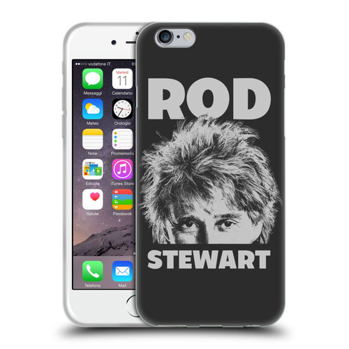 Rod Stewart Art Black And White Soft Gel Case for Apple iPhone 6 / iPhone 6s