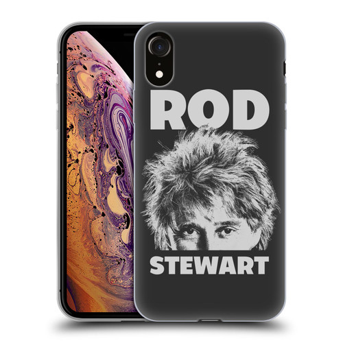 Rod Stewart Art Black And White Soft Gel Case for Apple iPhone XR