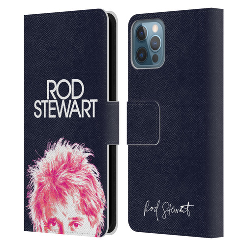 Rod Stewart Art Neon Leather Book Wallet Case Cover For Apple iPhone 12 / iPhone 12 Pro