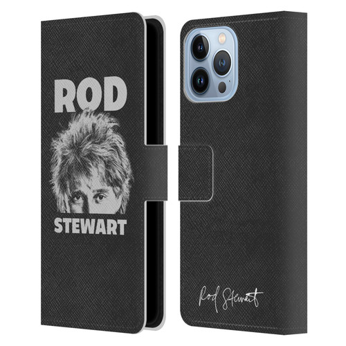 Rod Stewart Art Black And White Leather Book Wallet Case Cover For Apple iPhone 13 Pro Max
