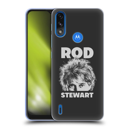 Rod Stewart Art Black And White Soft Gel Case for Motorola Moto E7 Power / Moto E7i Power