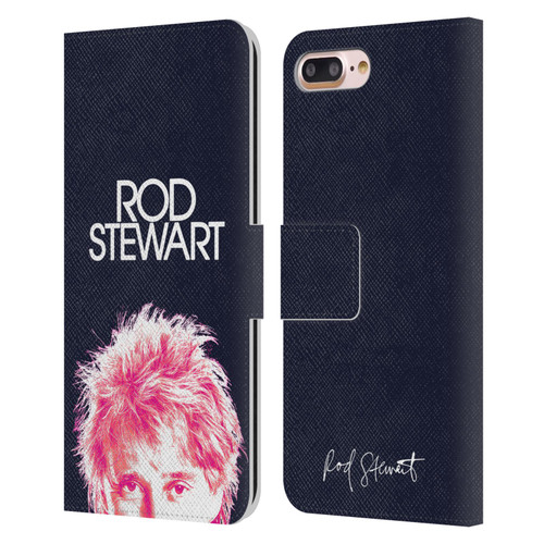 Rod Stewart Art Neon Leather Book Wallet Case Cover For Apple iPhone 7 Plus / iPhone 8 Plus